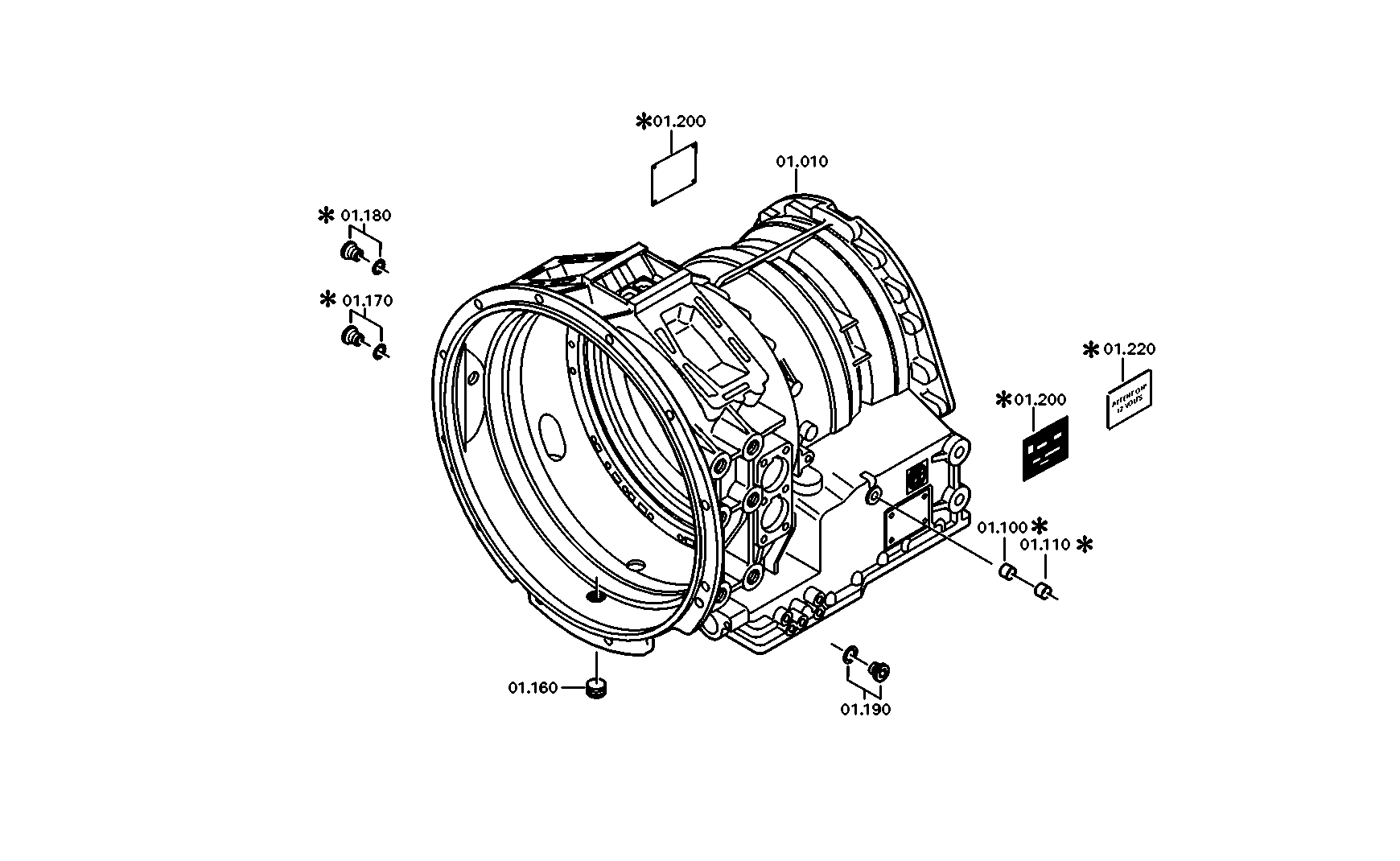 drawing for VOLVO 8551048 - TRANSMISSION HOUSING (figure 1)