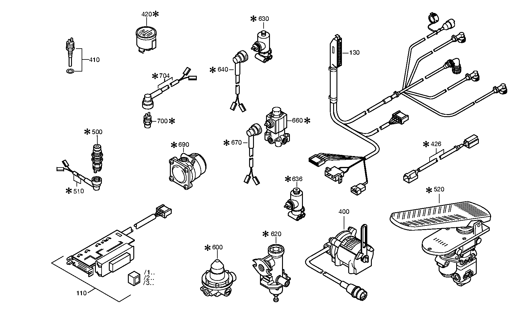 drawing for DAF TRUCKS 0378264 - CABLE GENERAL (figure 1)