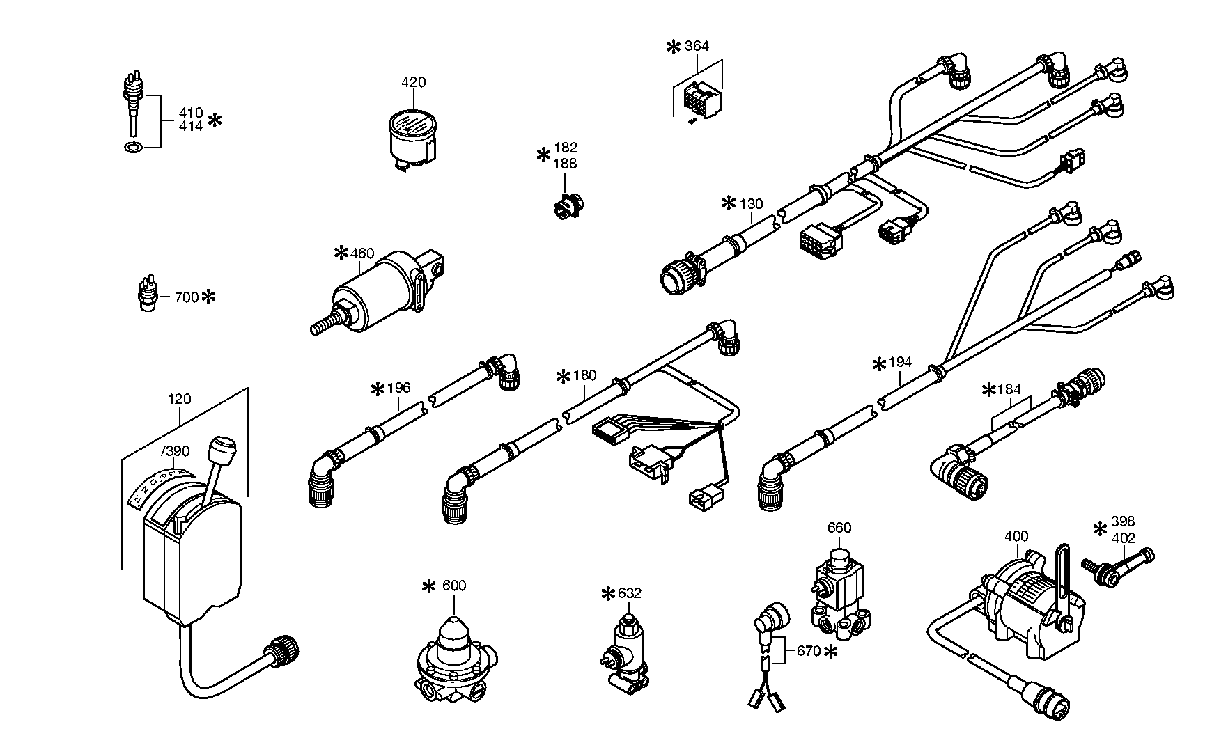 drawing for DAF KDH2066 - CABLE GENERAL (figure 1)