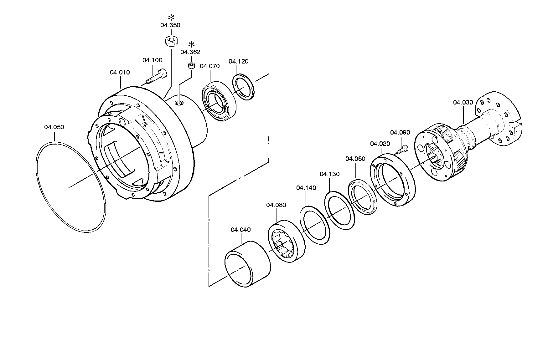 drawing for PONTICELLI 42490372 - CYLINDER ROLLER BEARING (figure 1)