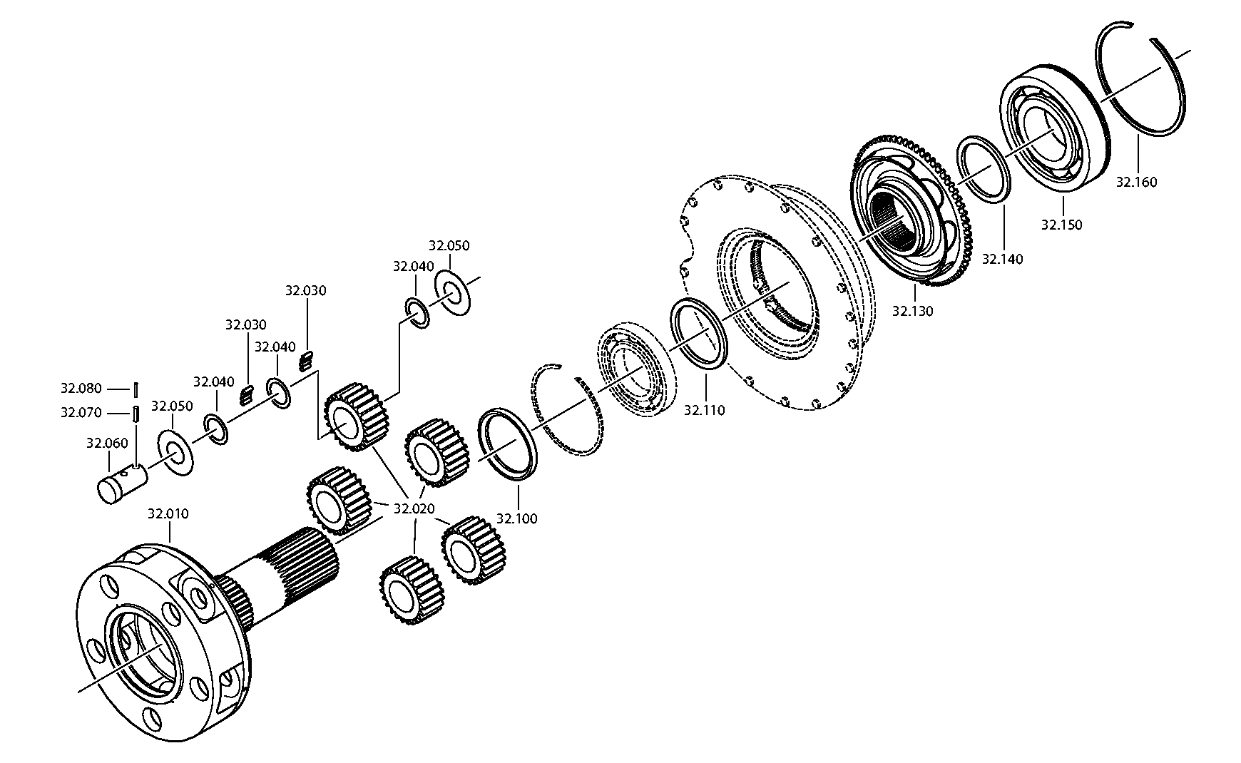 drawing for TERBERG BENSCHOP B.V. A0002603961 - PLANET CARRIER (figure 1)