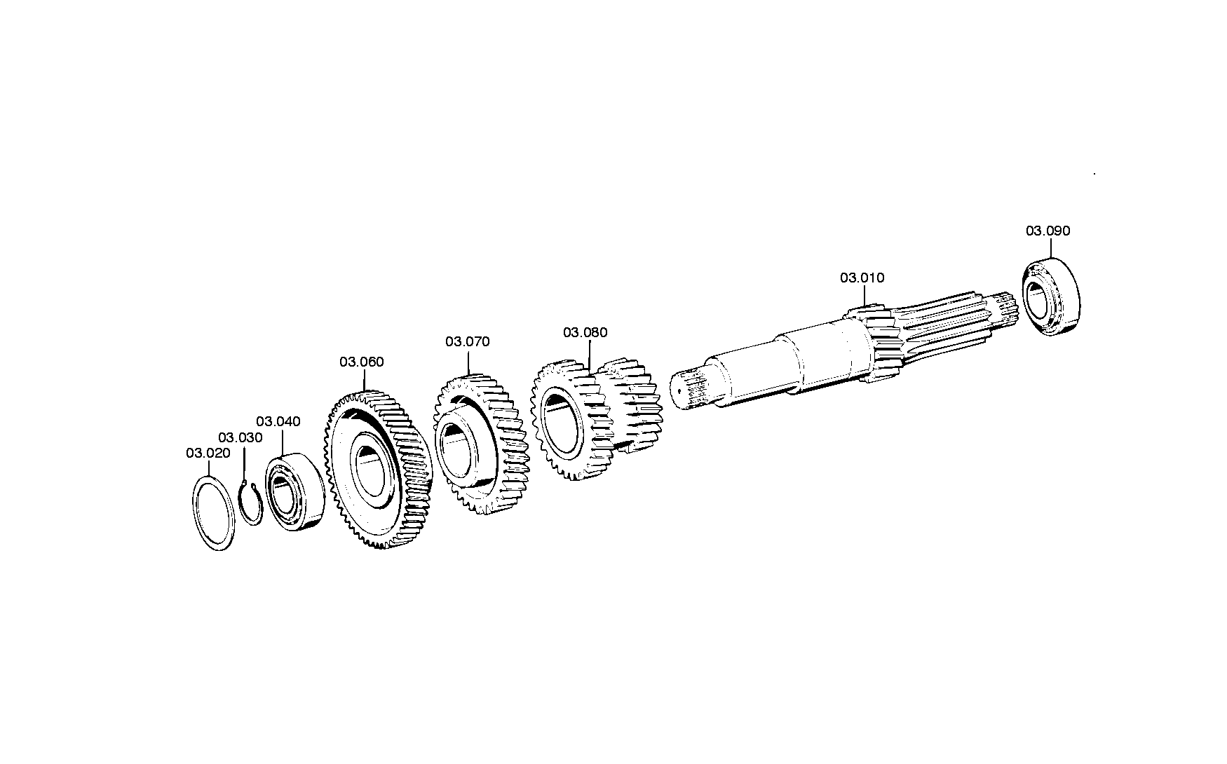 drawing for PEGASO 0000584434 - COUNTERSHAFT (figure 1)