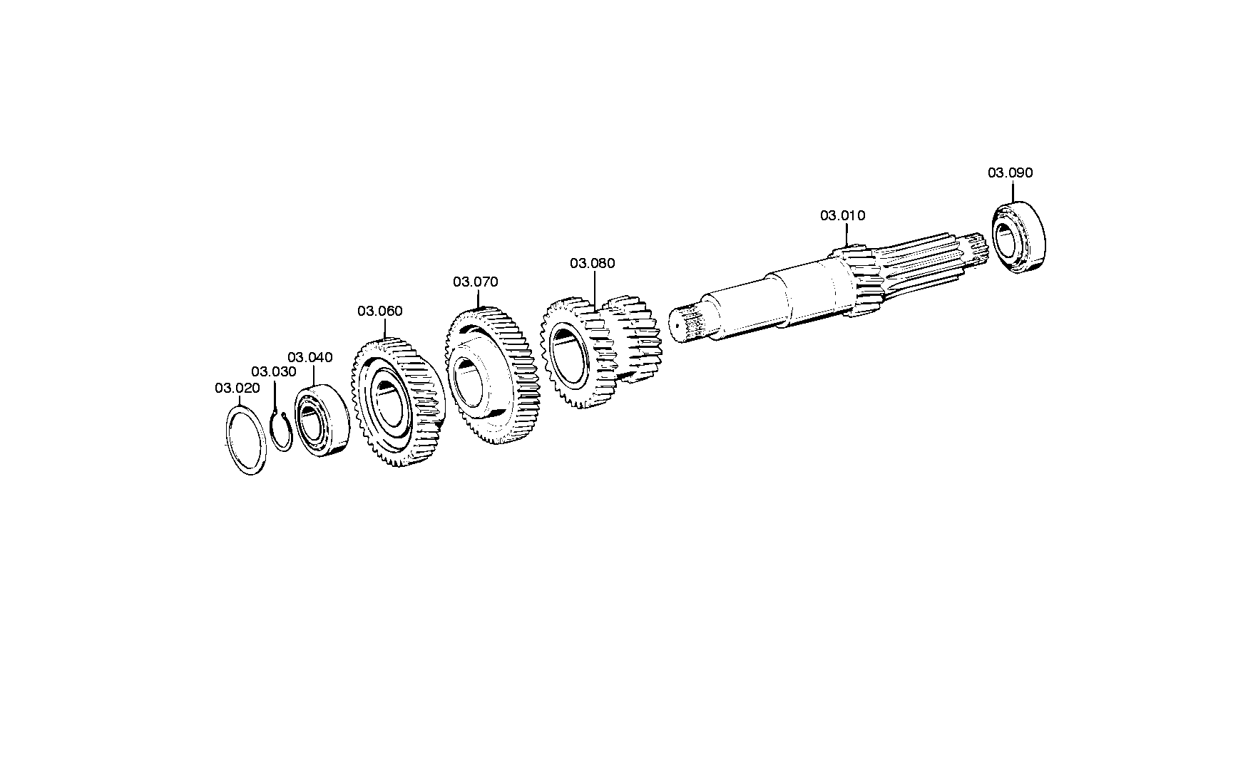 drawing for DAIMLER AG A0002600524 - COUNTERSHAFT (figure 2)