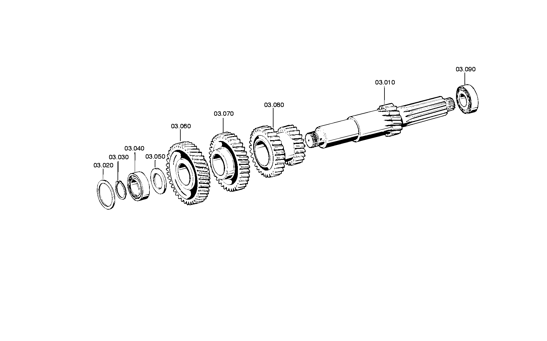 drawing for DAIMLER AG A0002600224 - COUNTERSHAFT (figure 1)