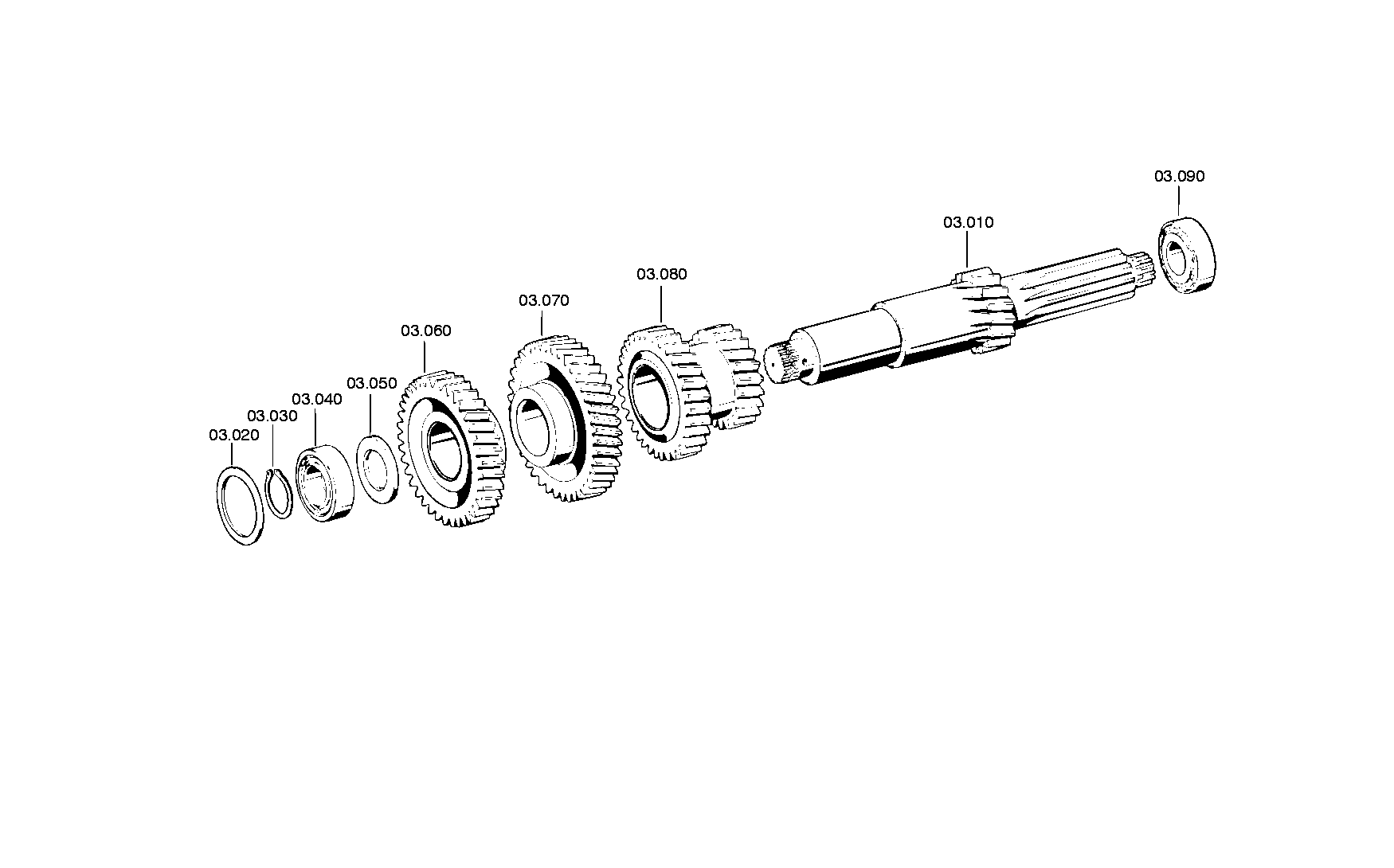 drawing for DAIMLER AG A0002600224 - COUNTERSHAFT (figure 2)