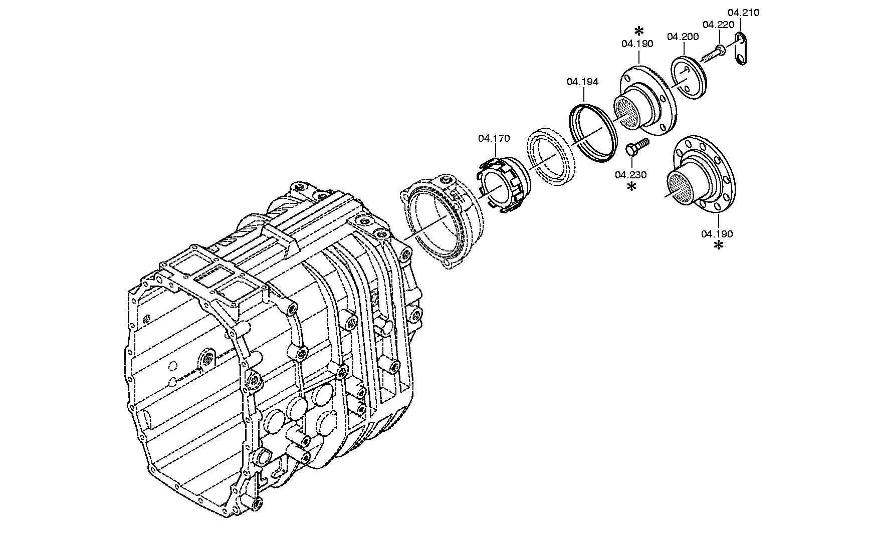 drawing for DAF 1611675 - OUTPUT FLANGE (figure 1)