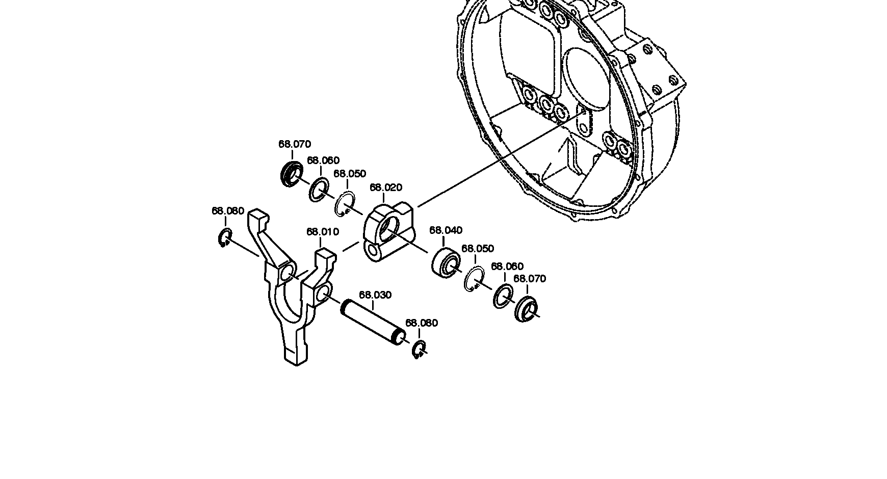 drawing for Hyundai Construction Equipment QZ6060206006 - RELEASE FORK (figure 1)