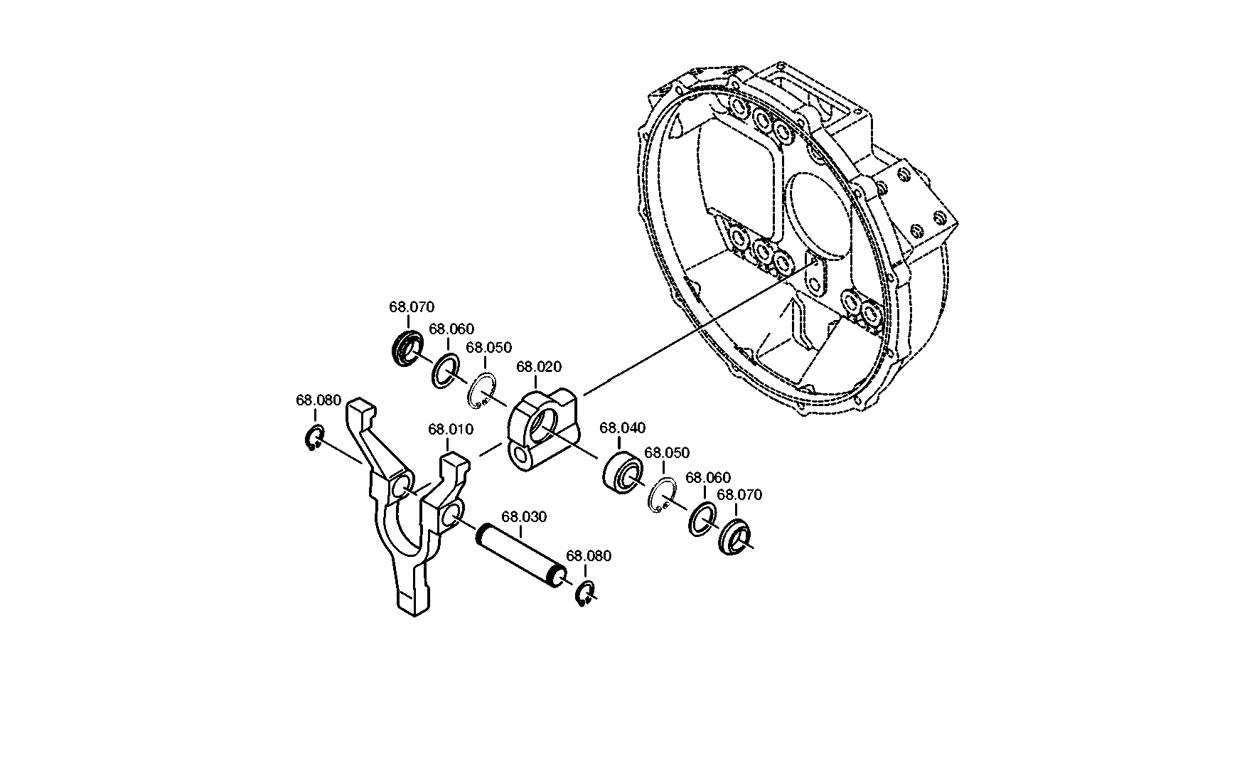 drawing for Hyundai Construction Equipment QZ6060206006 - RELEASE FORK (figure 3)