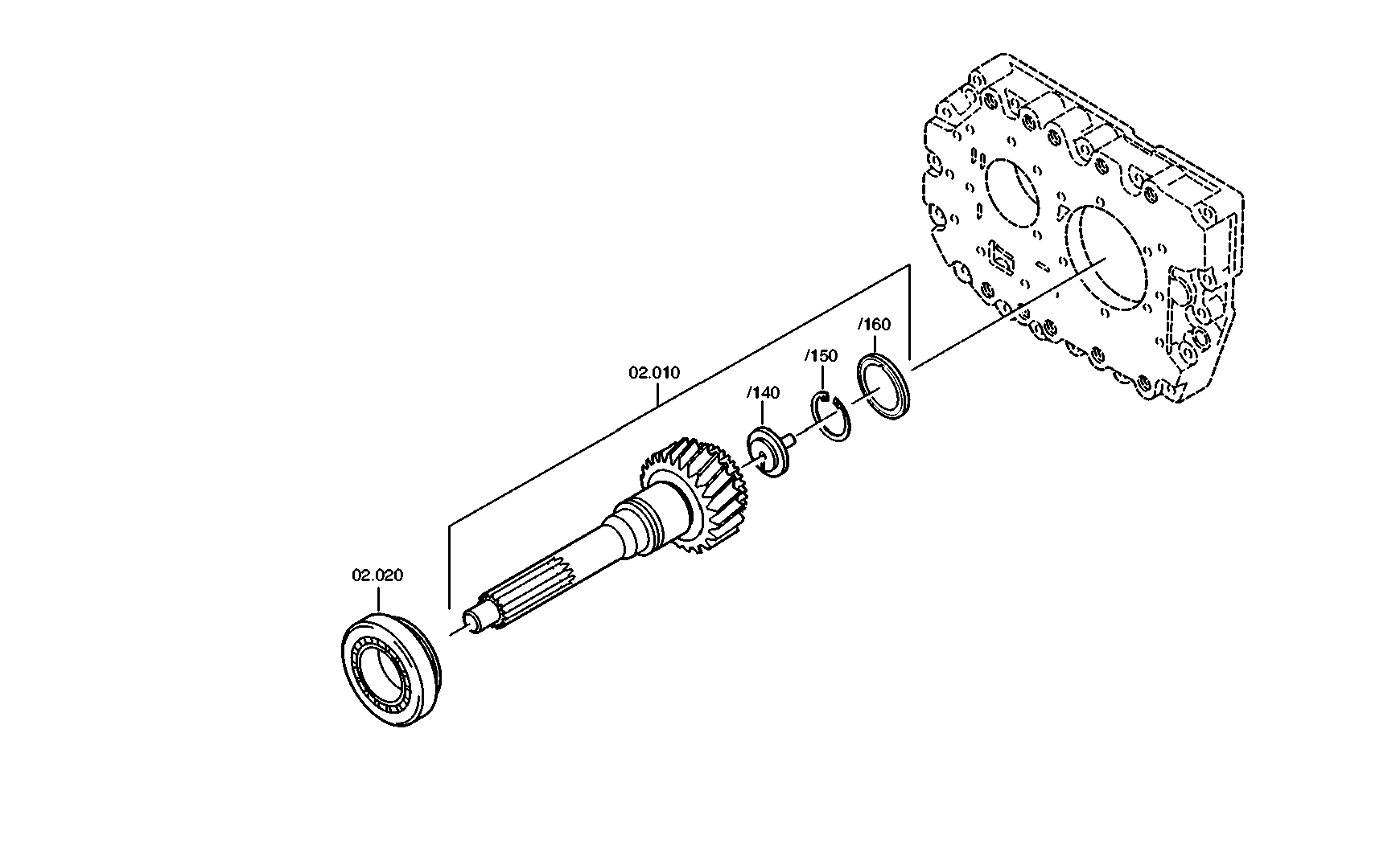drawing for DAF 100CP4837 - INPUT SHAFT (figure 1)