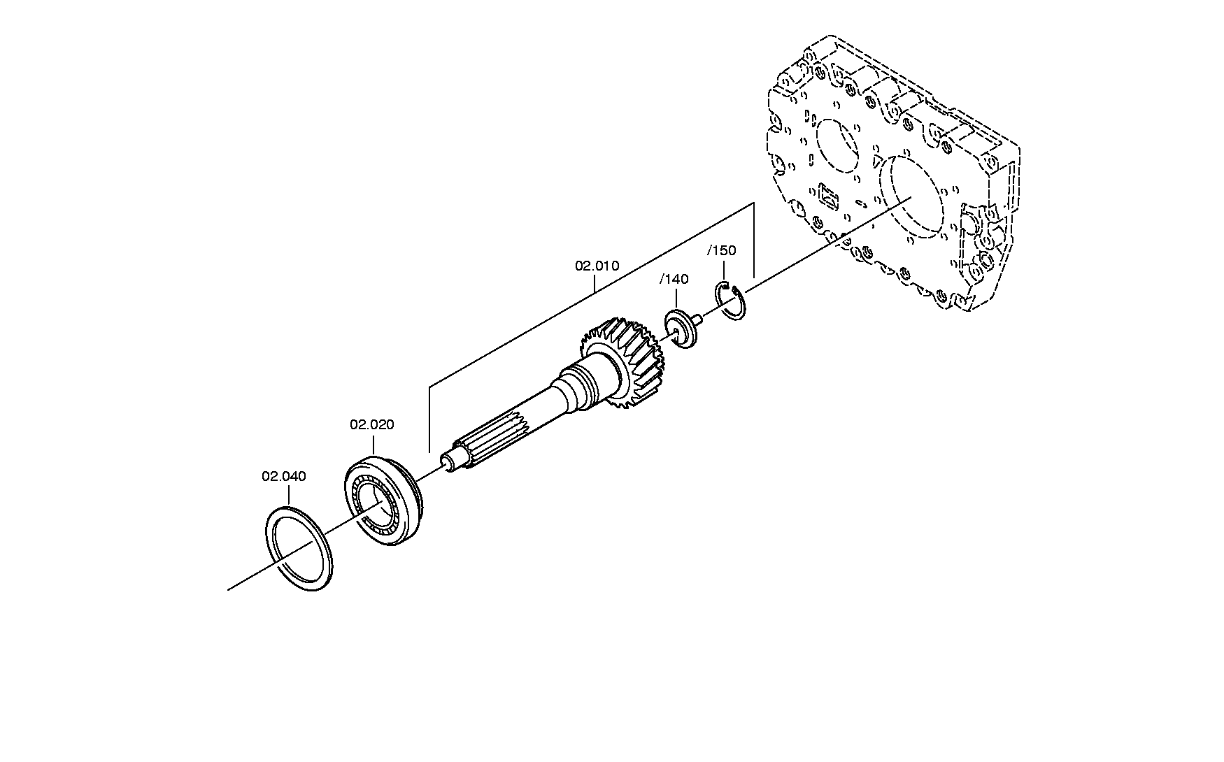 drawing for ZF 1304202211 - INPUT SHAFT (figure 1)