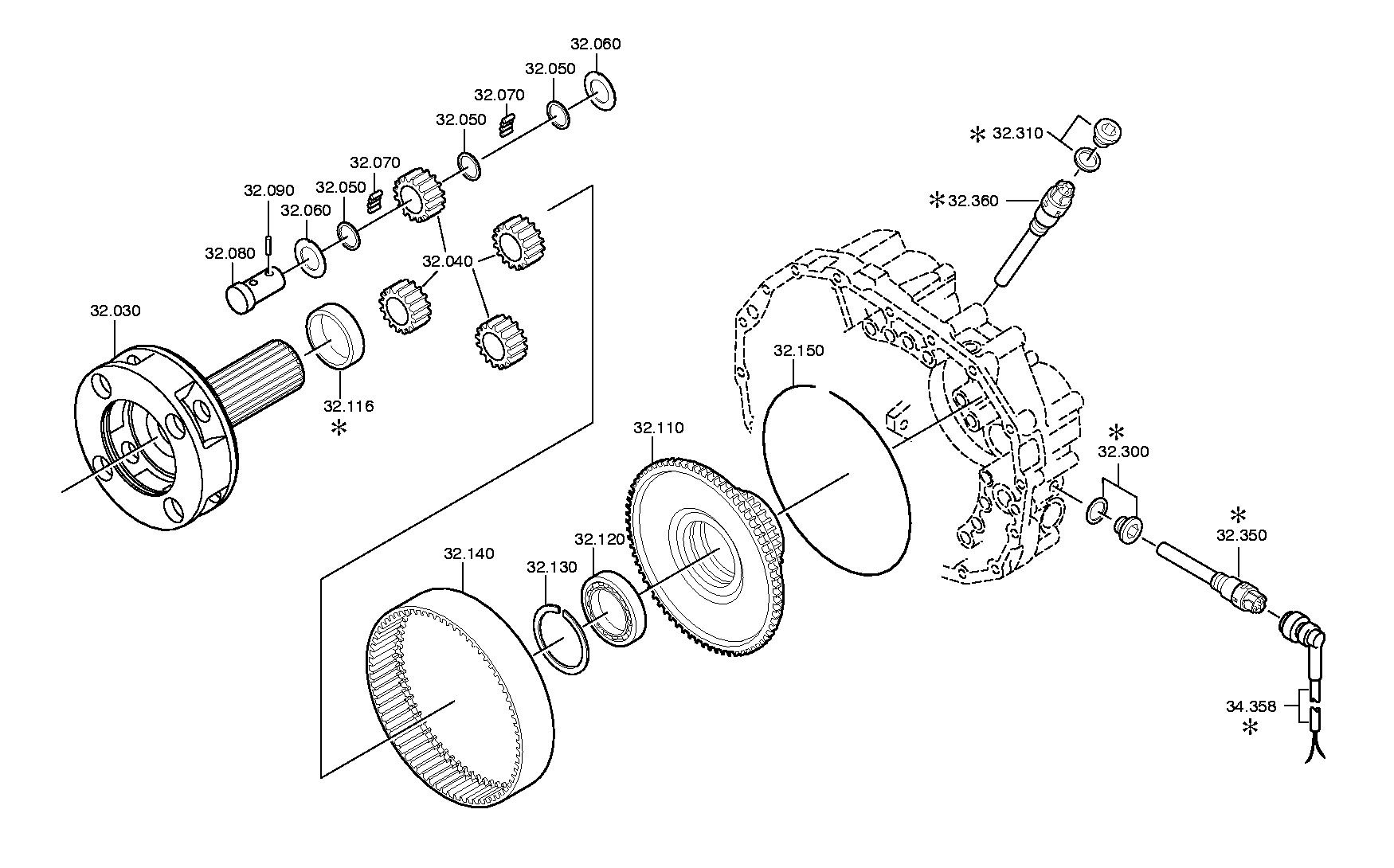 drawing for IVECO 5001821522 - BALL BEARING (figure 1)
