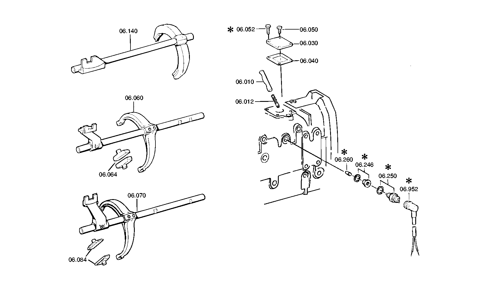 drawing for PEGASO 623468 - GEAR SHIFT RAIL (figure 1)