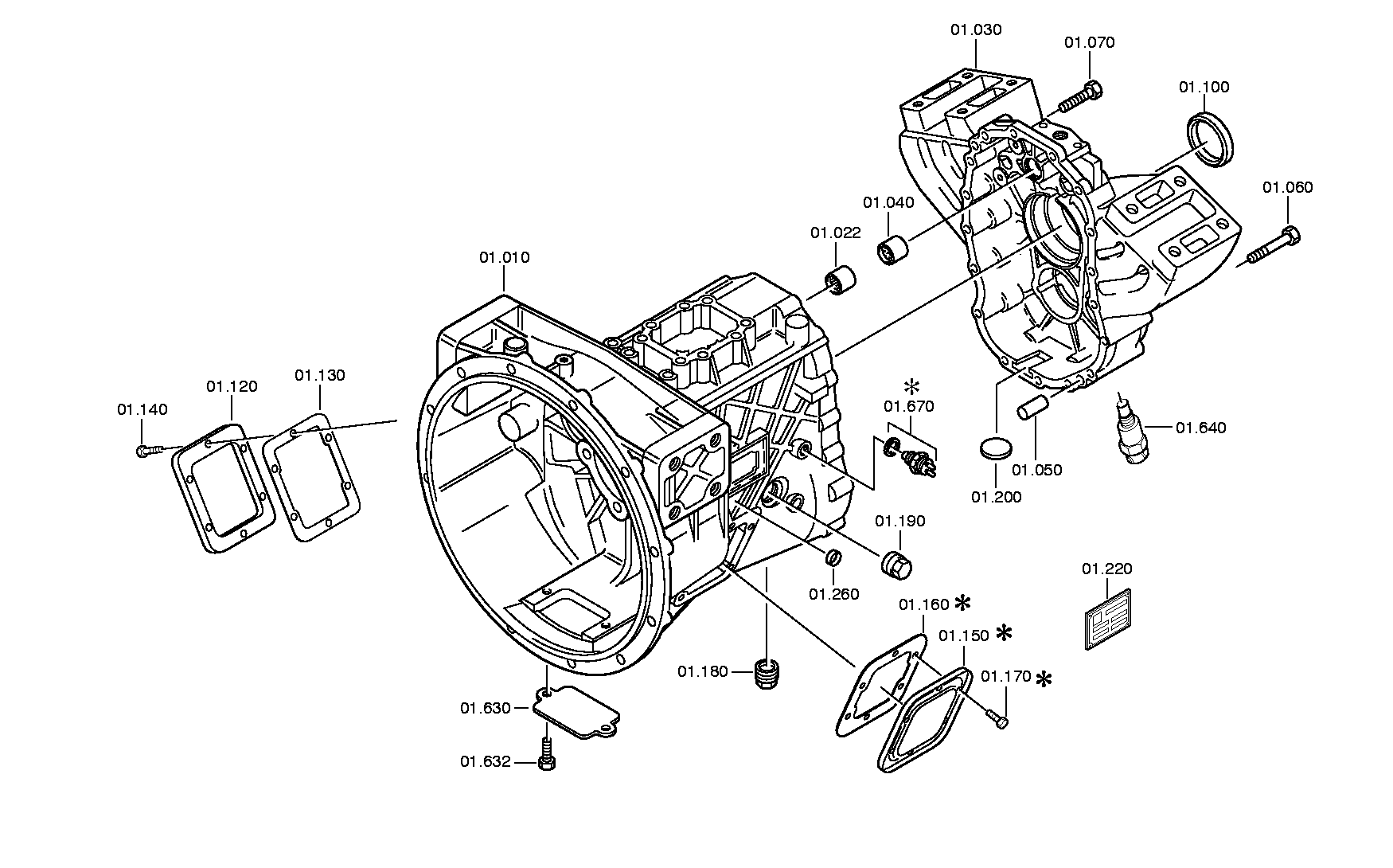 drawing for DAIMLER AG A0022612601 - HOUSING (figure 1)
