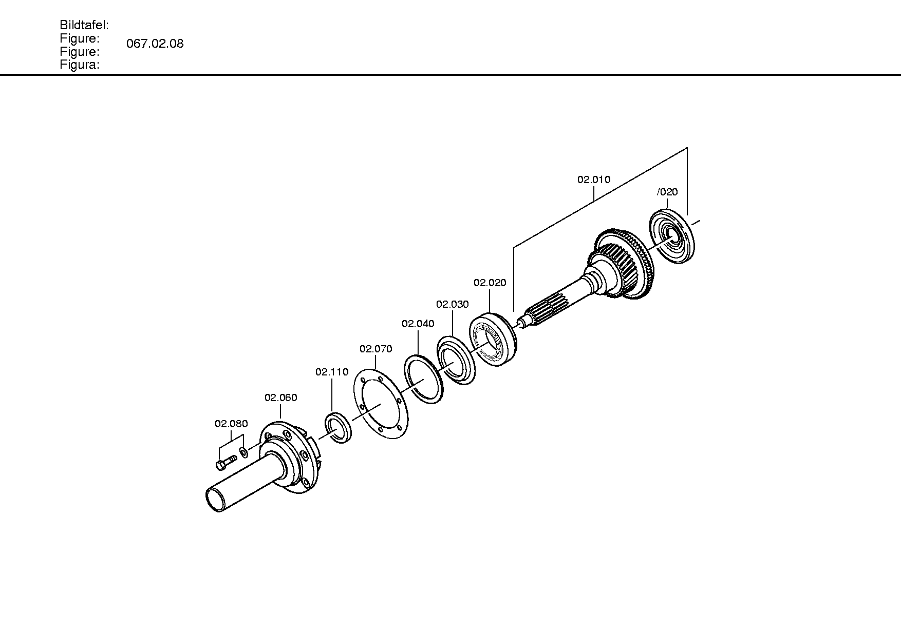 drawing for NIVISA 32200-LA40B - INPUT SHAFT (figure 1)
