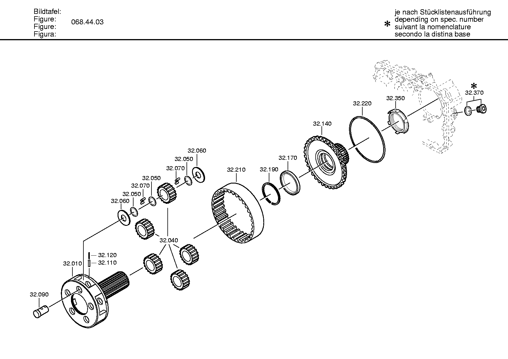 drawing for DAF 1931028 - PLANET CARRIER (figure 2)