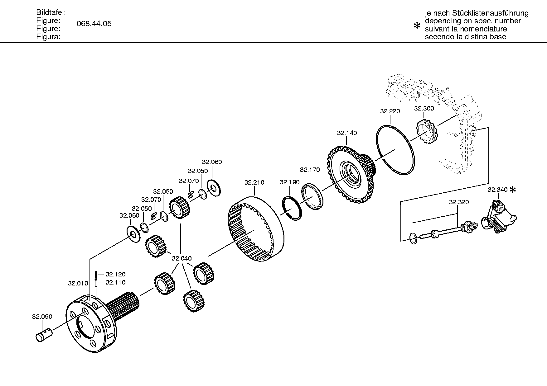 drawing for DAF 1931028 - PLANET CARRIER (figure 3)