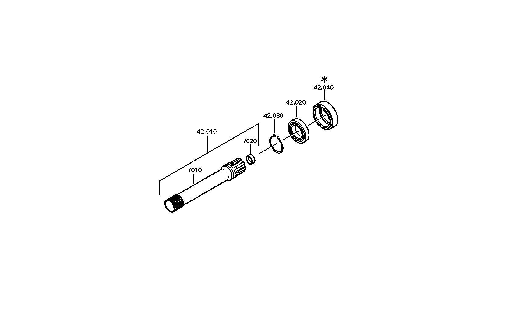 drawing for IVECO 5001843759 - INTERM.SHAFT (figure 2)