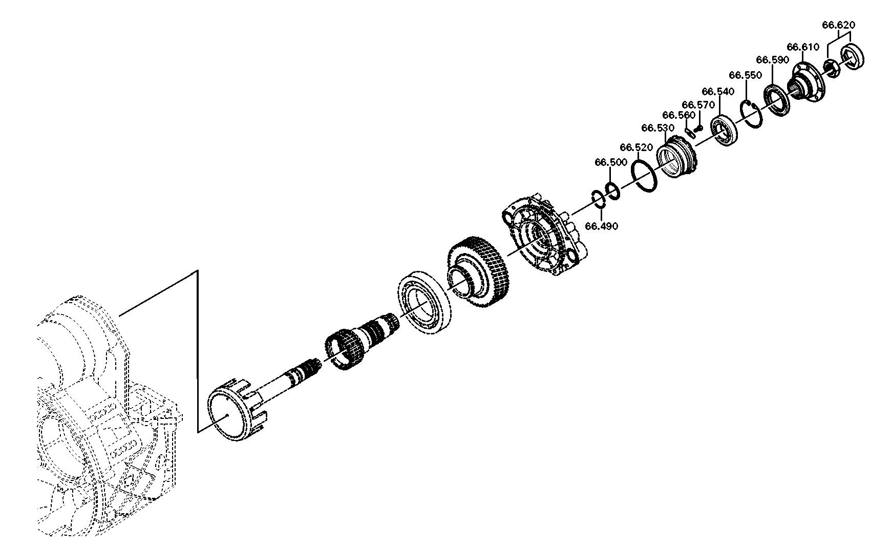 drawing for DAF 1342748 - OUTPUT SHAFT (figure 3)