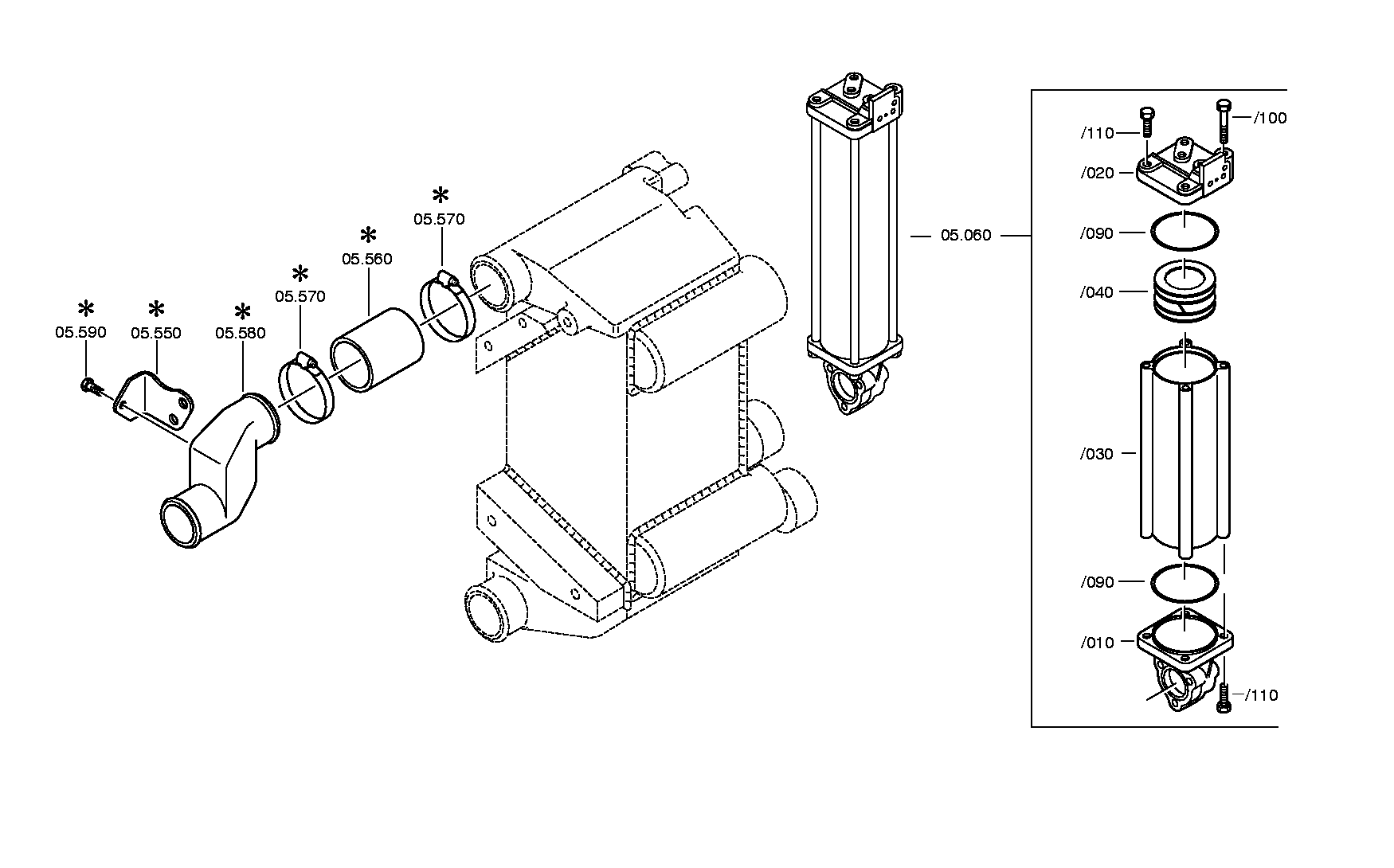 drawing for HINO MOTORS LTD. 42530264 - ACCUMULATOR (figure 2)