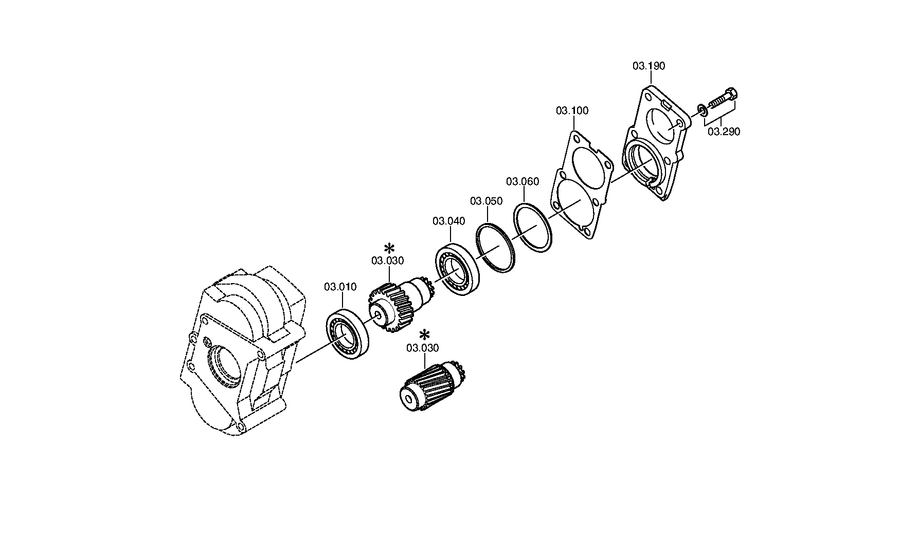 drawing for DAF 1644364 - OUTPUT SHAFT (figure 1)