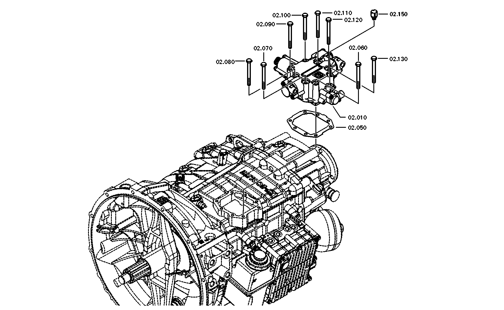 drawing for DAF 1821349 - TRANSMISSION ACTUATOR (figure 4)