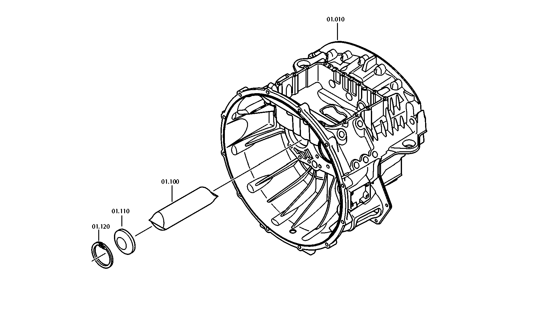 drawing for IVECO 42569734 - CLUTCH HOUSING (figure 1)