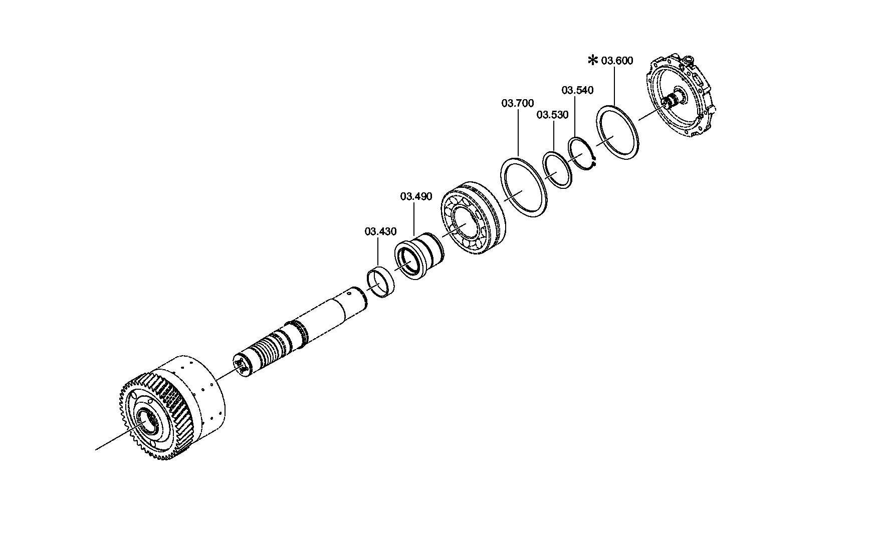 drawing for TEREX EQUIPMENT LIMITED 0012535 - RETAINING RING (figure 2)