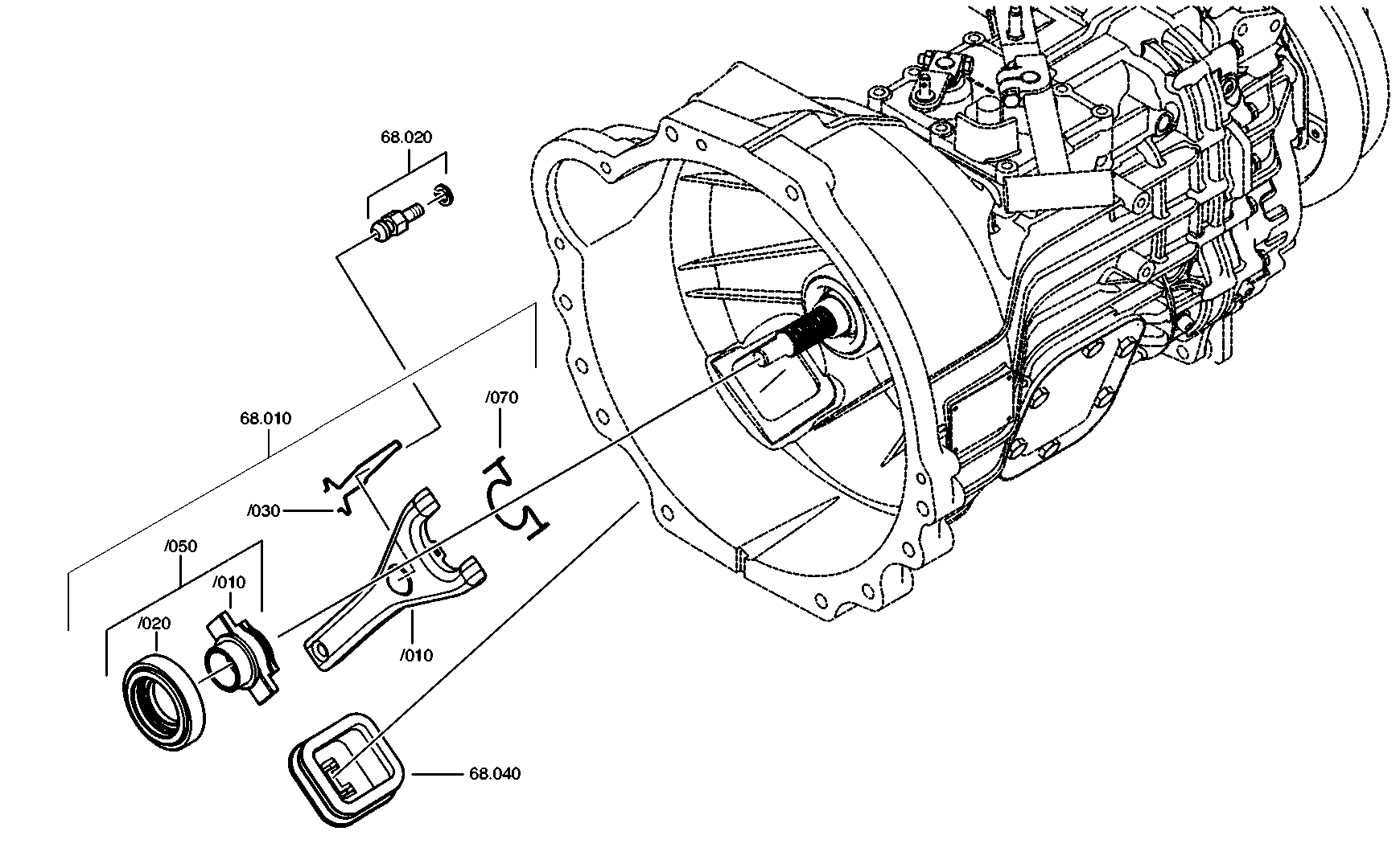 drawing for NISSAN MOTOR CO. 30531VB000 - RELEASE LEVER (figure 2)
