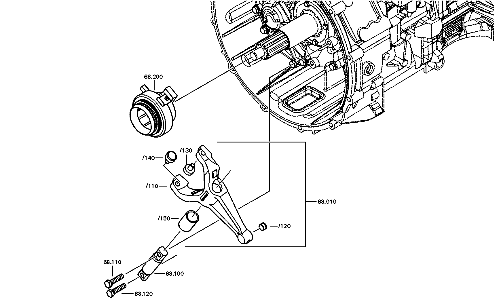 drawing for IVECO 500024352 - RELEASE FORK (figure 1)