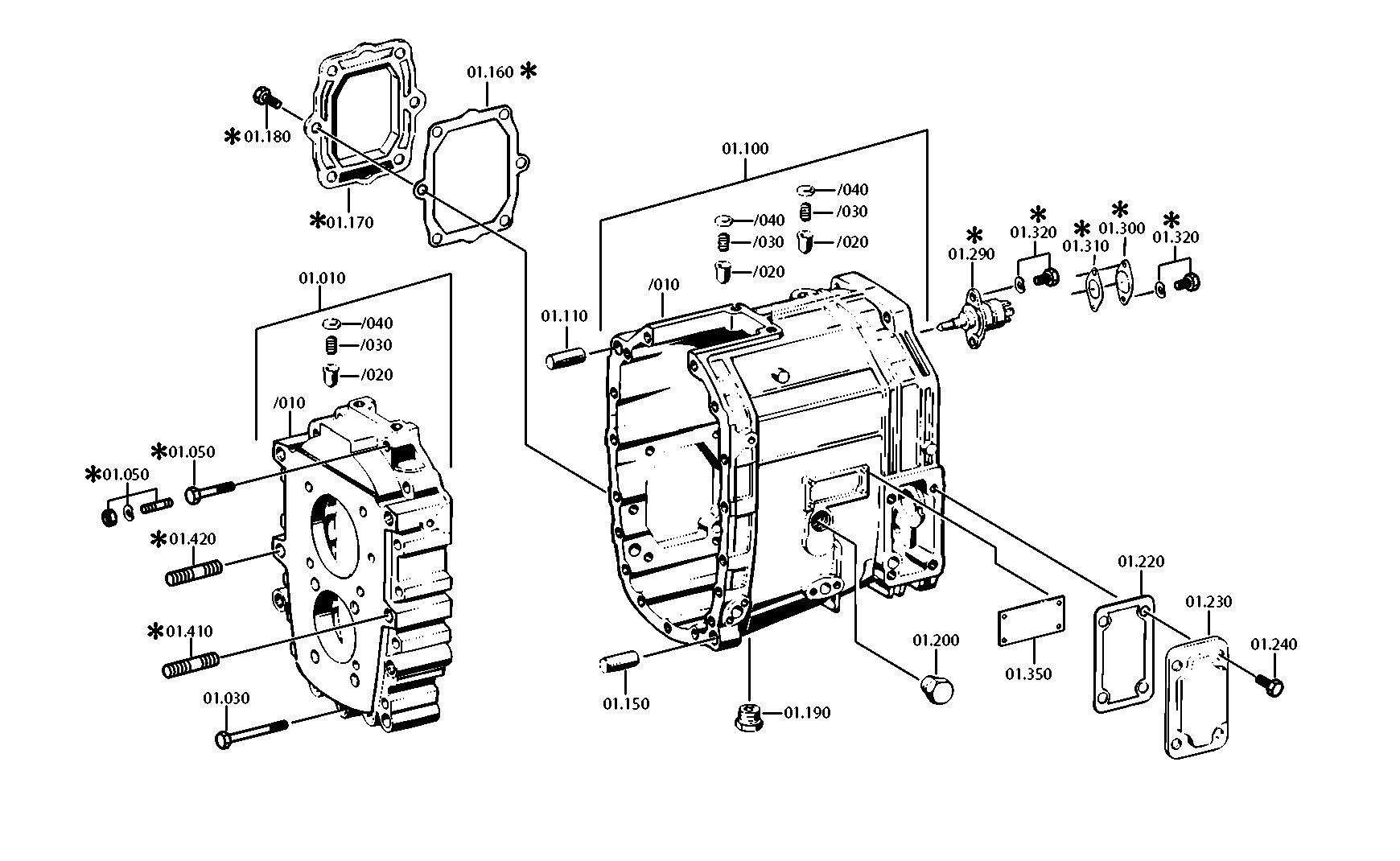 drawing for IVECO 5001000045 - HOUS.REAR SECT. (figure 1)