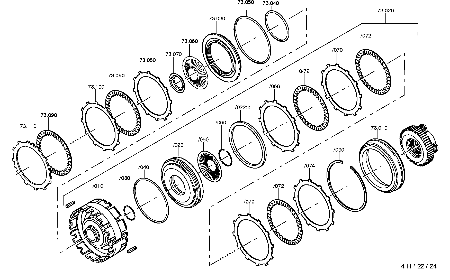 drawing for UNIPART 02JLM 10824 - OUTER CLUTCH DISC (figure 1)