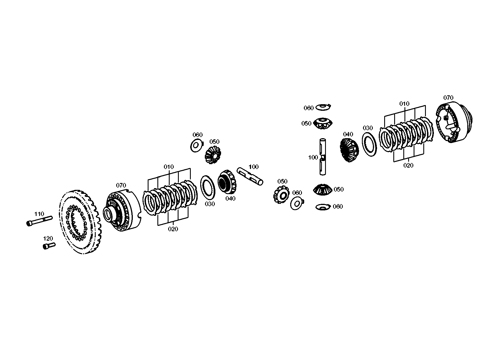 drawing for Hyundai Construction Equipment ZGAQ-04430 - AXLE-DIFF (figure 1)