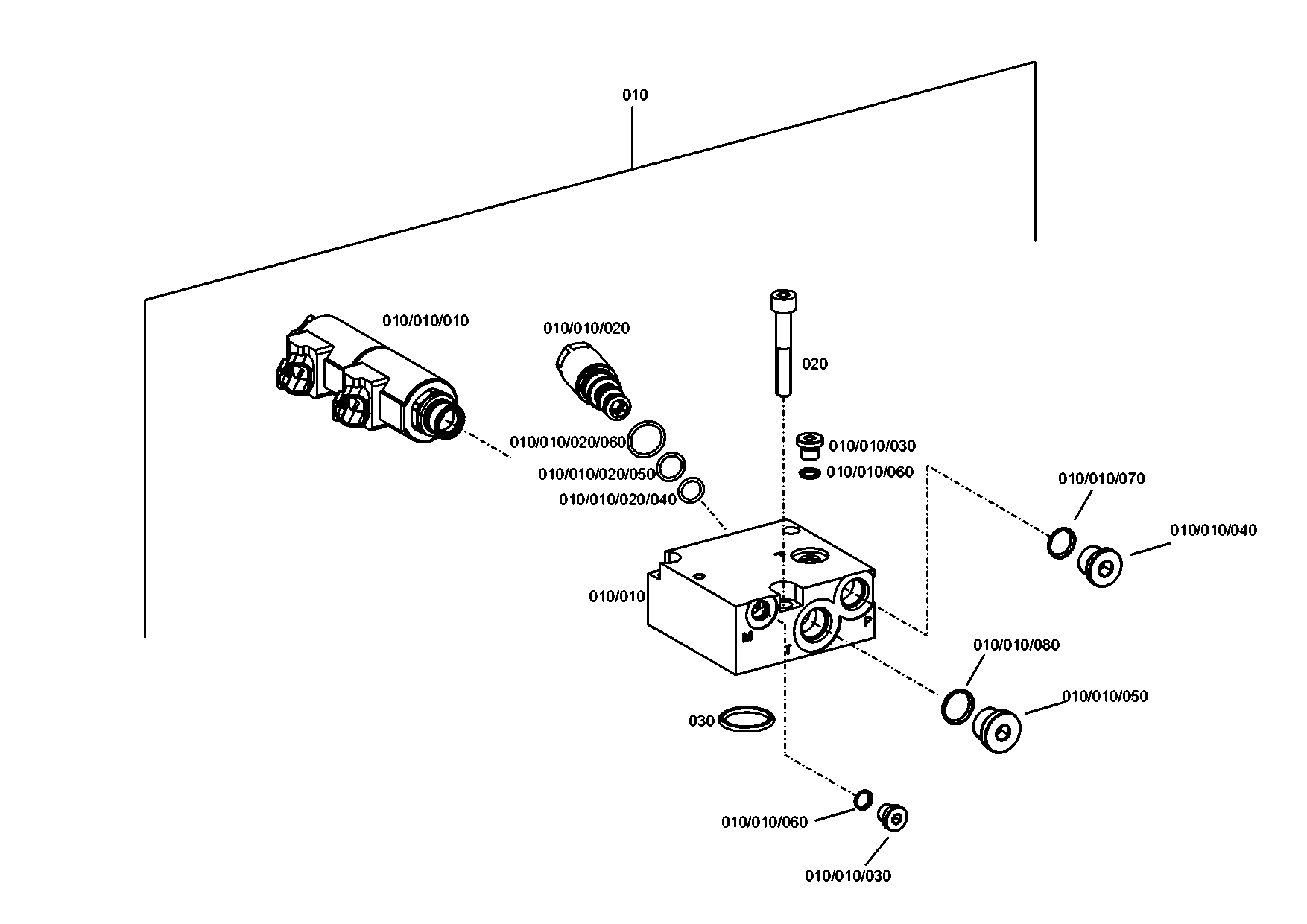 drawing for HYDREMA 7004364 - VALVE BLOCK (figure 1)
