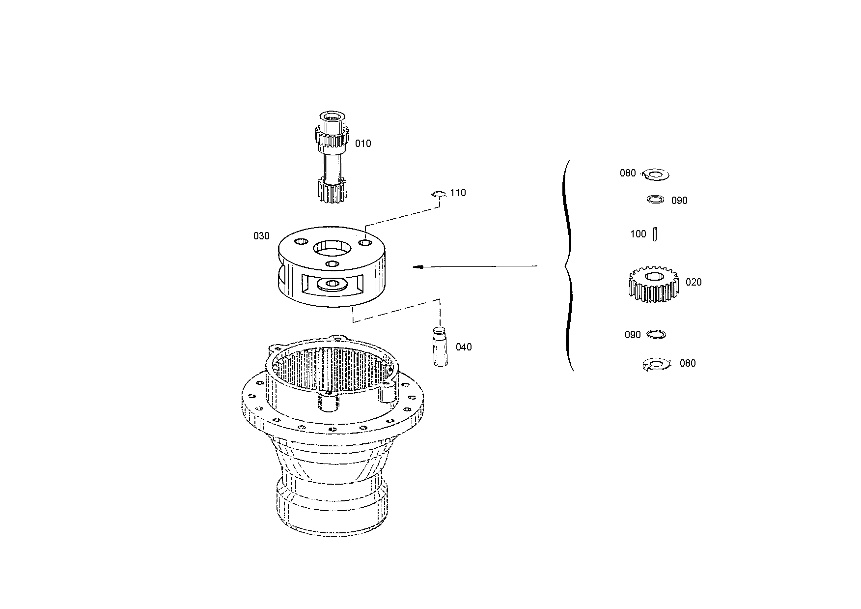 drawing for FUCHS-BAGGER GMBH + CO.KG 5904658736 - PLANET SHAFT (figure 2)