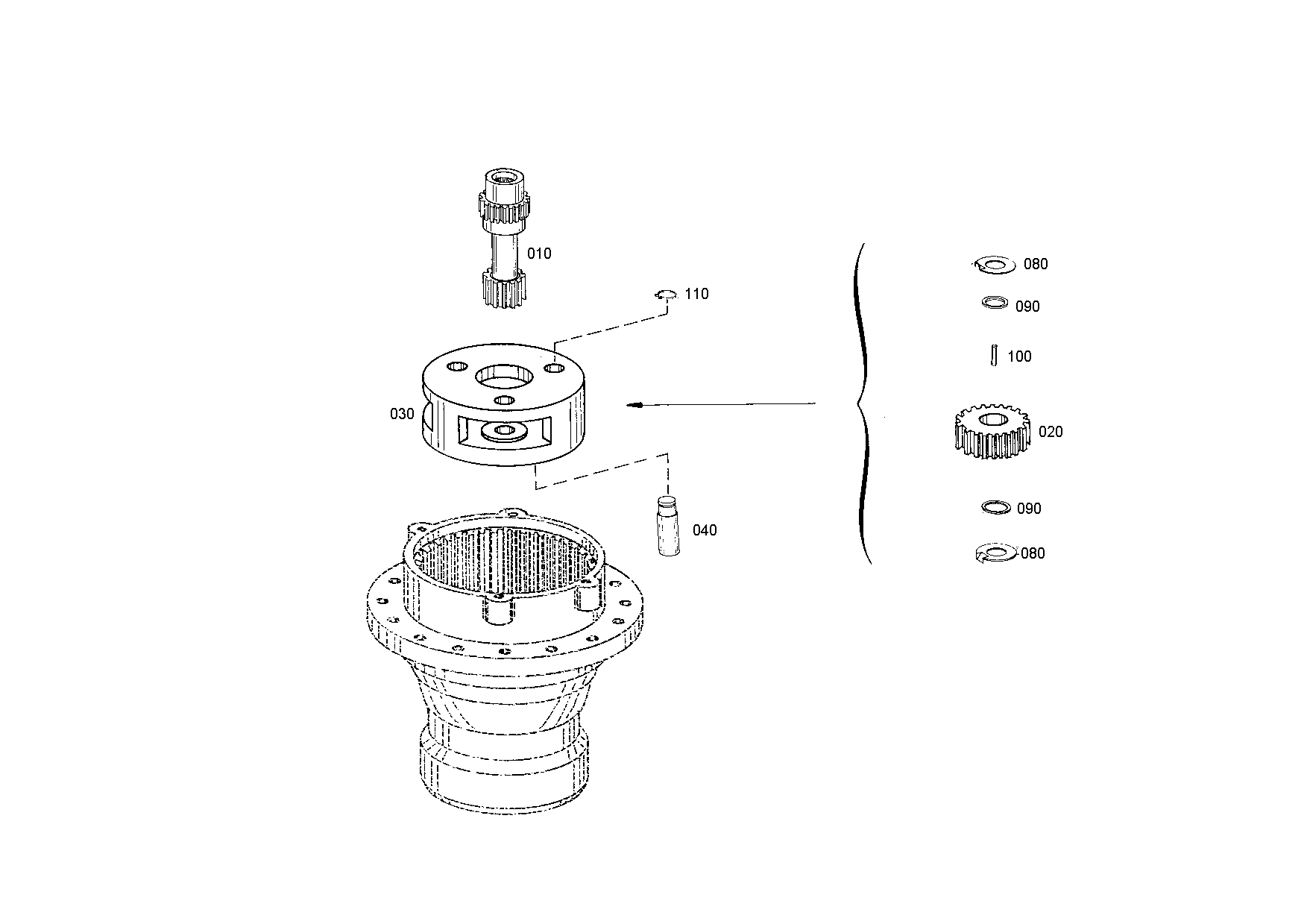 drawing for FUCHS-BAGGER GMBH + CO.KG 5904658736 - PLANET SHAFT (figure 3)