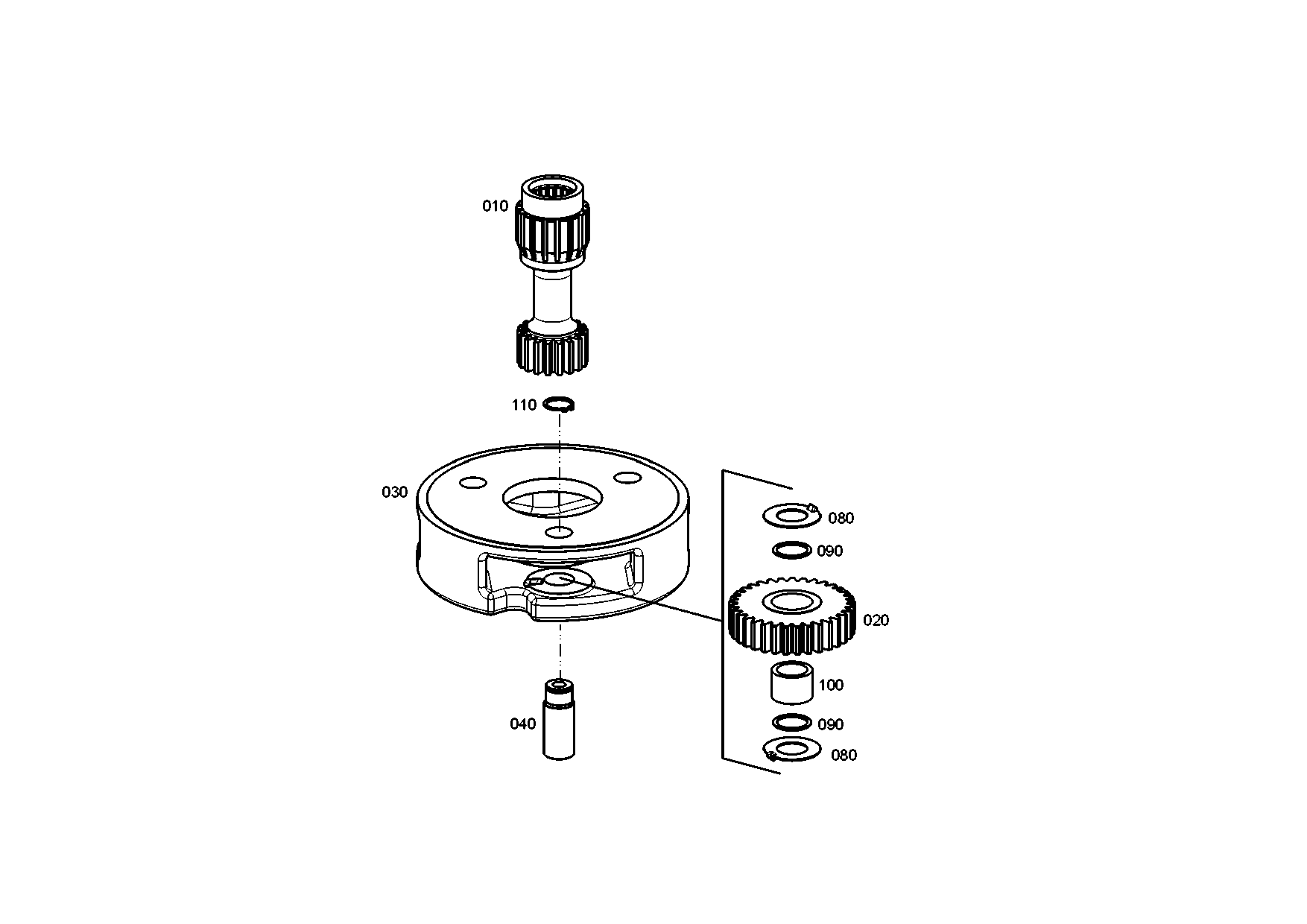 drawing for FUCHS-BAGGER GMBH + CO.KG 5904658736 - PLANET SHAFT (figure 5)