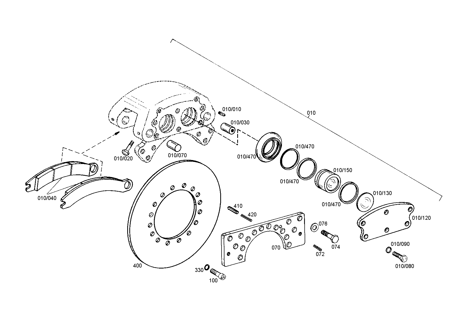 drawing for CNH NEW HOLLAND 8900134947 - BRAKE CALIPER (figure 3)