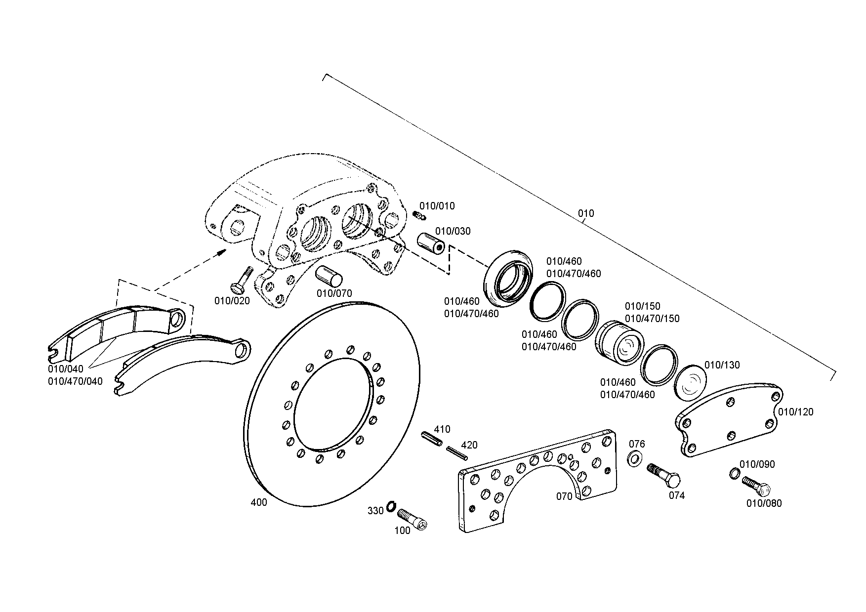 drawing for CNH NEW HOLLAND 8900134947 - BRAKE CALIPER (figure 5)