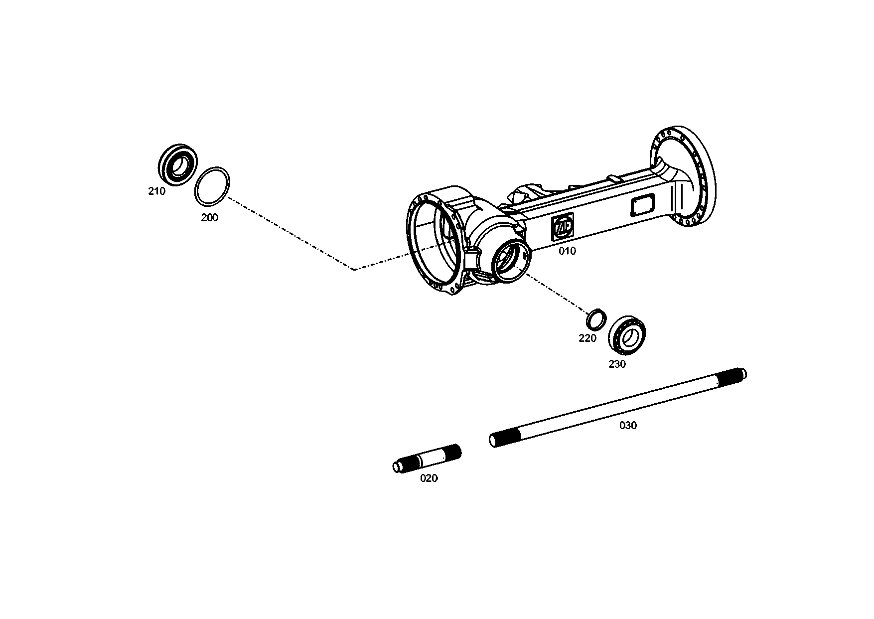 drawing for BUCHER FRANZ GMBH A0003510601 - AXLE CASING (figure 1)