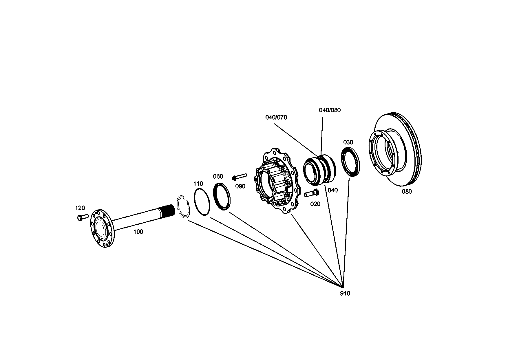 drawing for EVOBUS A0003531335 - FLANGE SHAFT (figure 5)