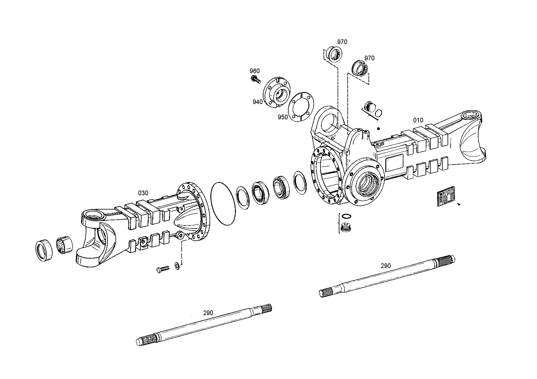 drawing for LIEBHERR GMBH 7623425 - AXLE CASING (figure 1)