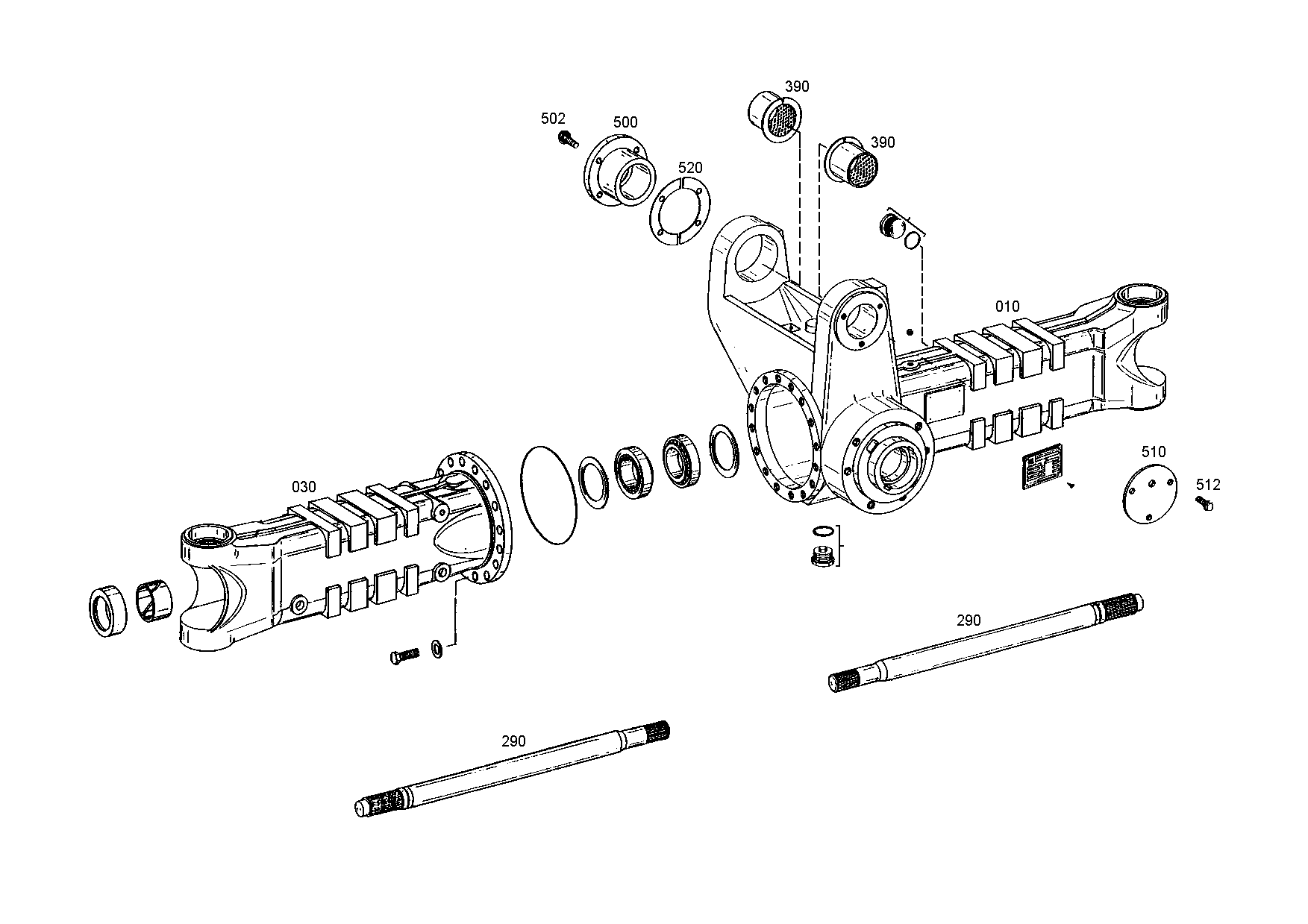 drawing for LIEBHERR GMBH 7622789 - AXLE CASING (figure 1)