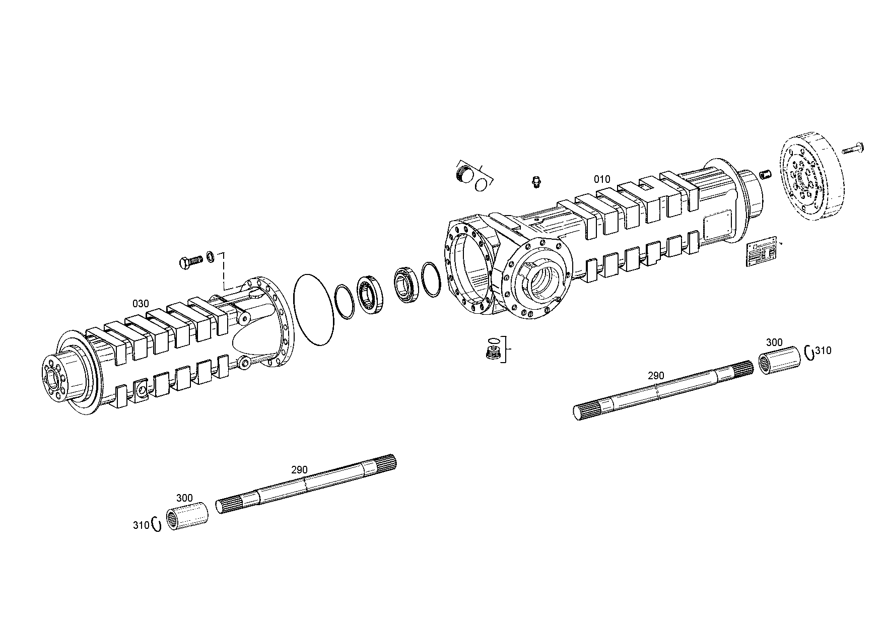 drawing for LIEBHERR GMBH 7622773 - AXLE CASING (figure 1)