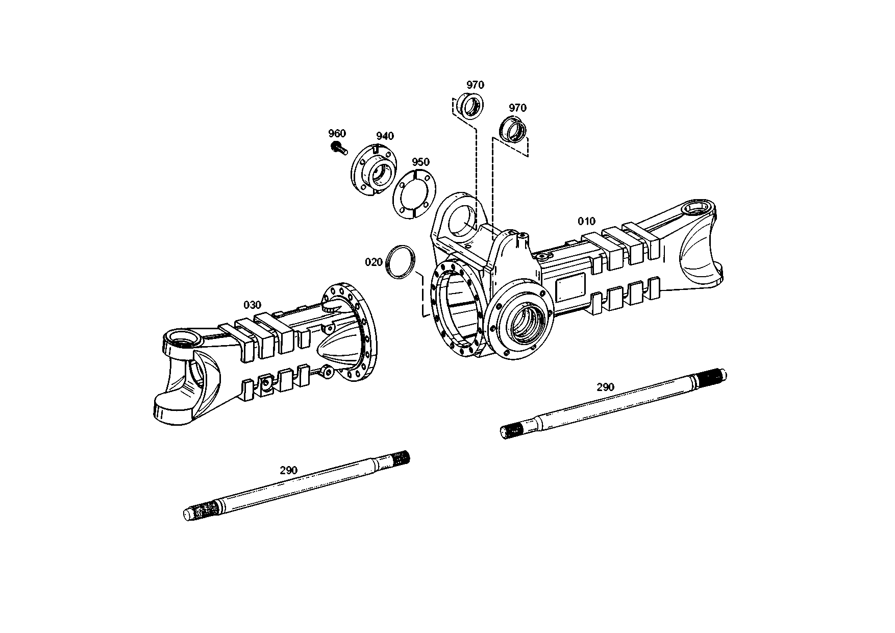 drawing for LIEBHERR GMBH 7623425 - AXLE CASING (figure 2)
