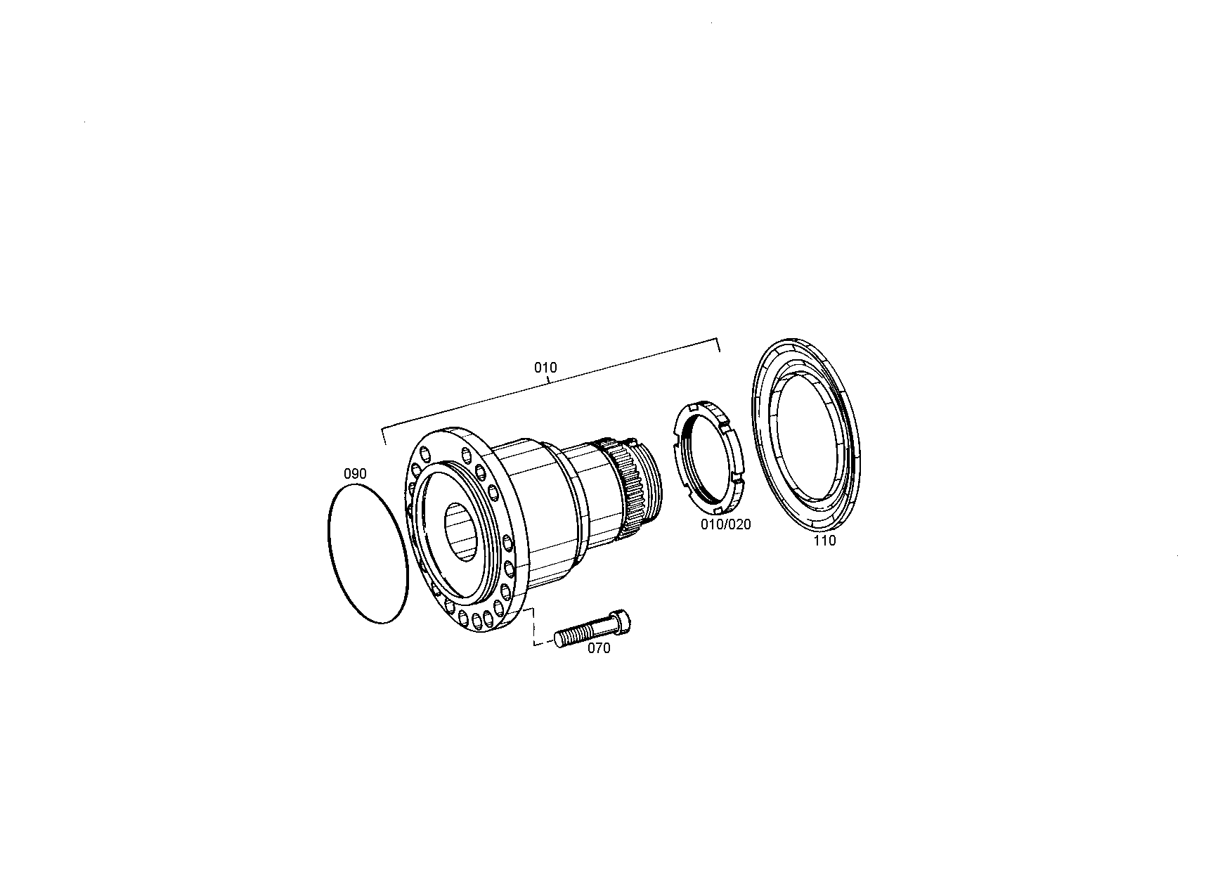 drawing for BOMAG H-1000000929 - SLOTTED NUT (figure 3)