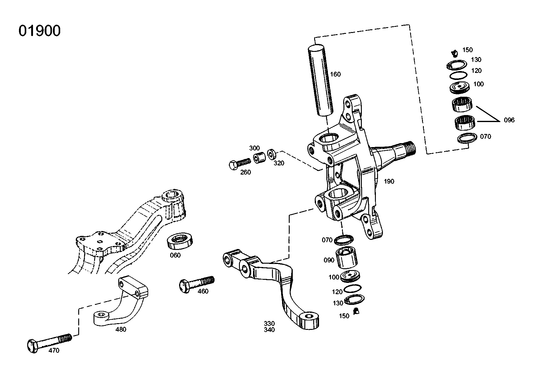 drawing for EVOBUS A0003380705 - TRACK LEVER (figure 1)