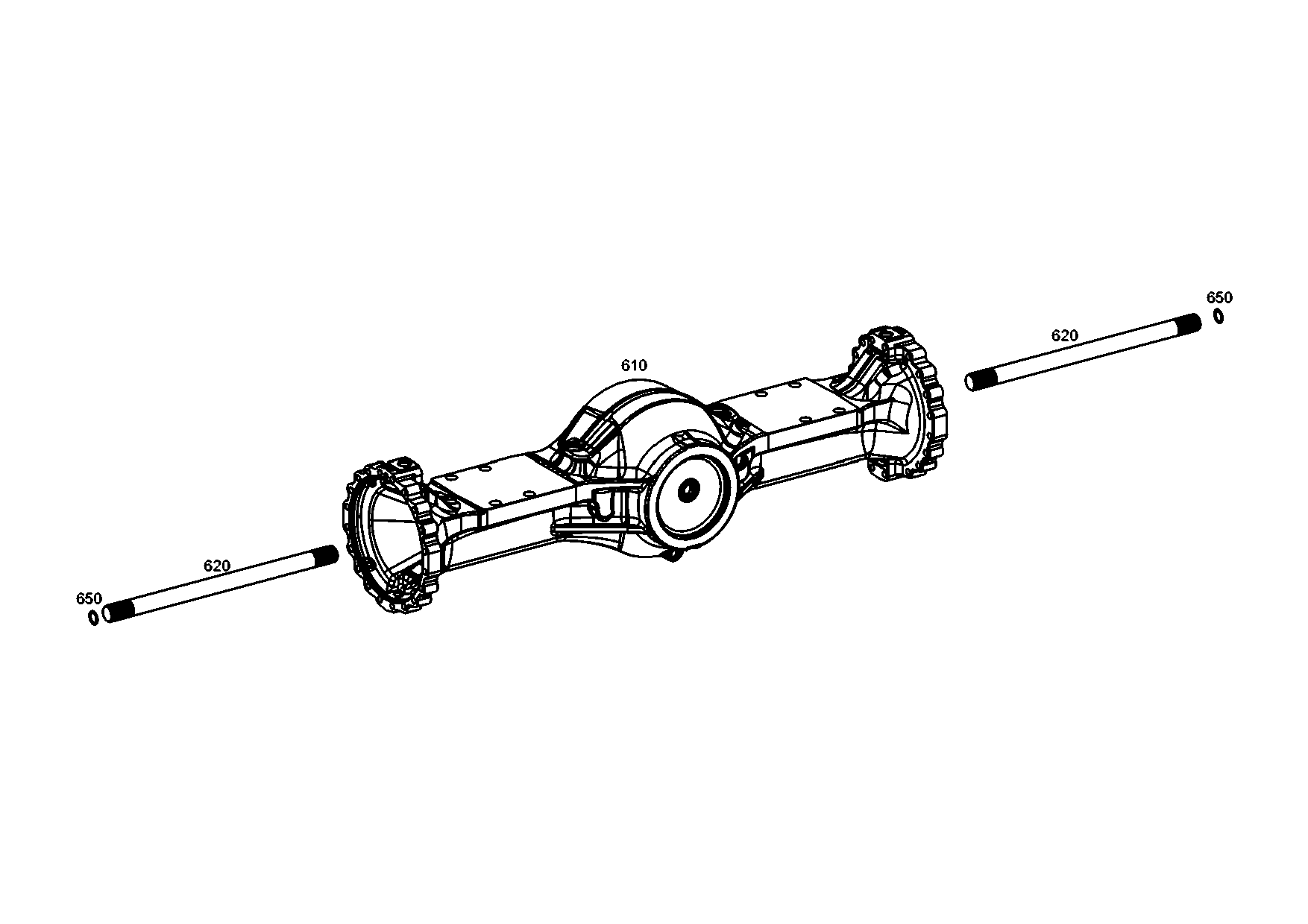 drawing for CNH NEW HOLLAND 87757173 - AXLE CASING (figure 1)