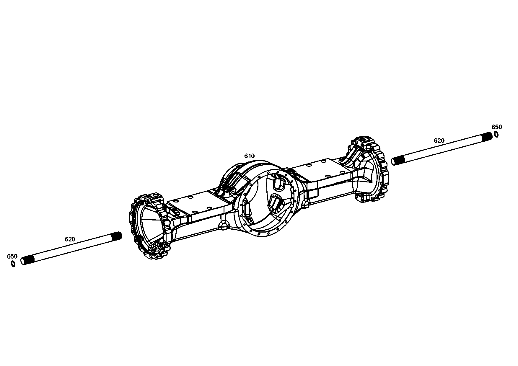 drawing for CNH NEW HOLLAND 87757173 - AXLE CASING (figure 2)