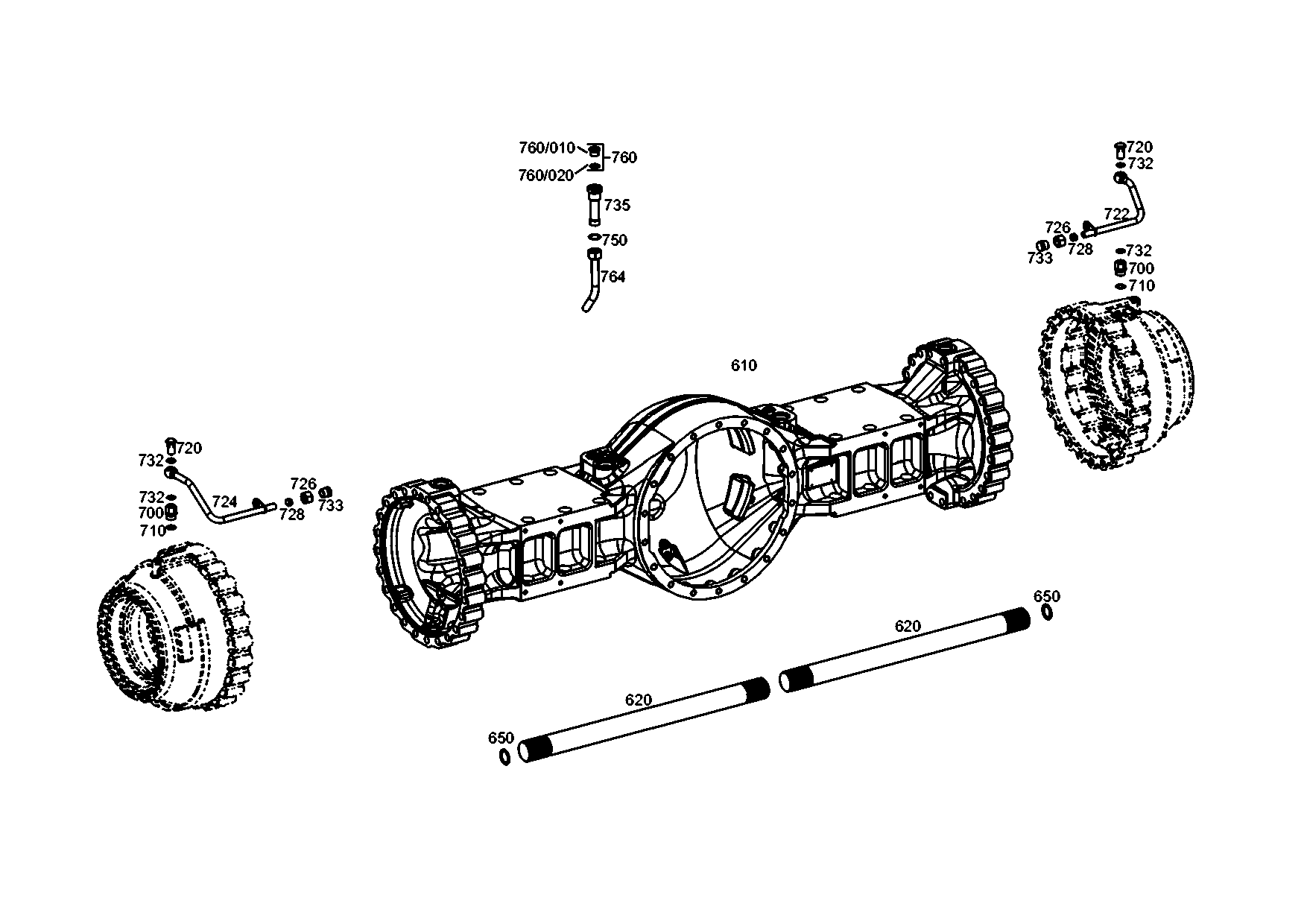 drawing for TEREX EQUIPMENT LIMITED 5904662208 - TUBE (figure 1)