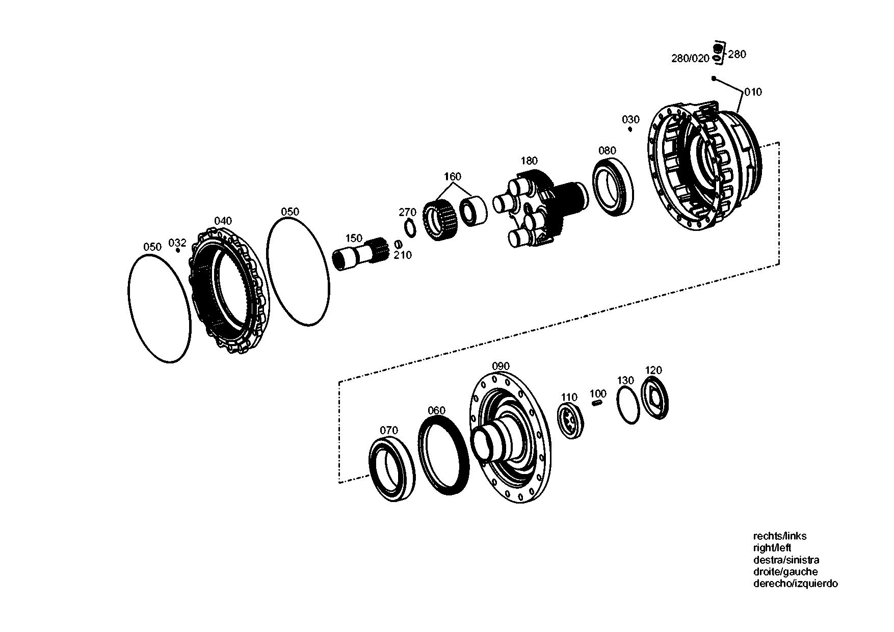 drawing for DOOSAN K9000344 - OUTPUT SHAFT (figure 2)